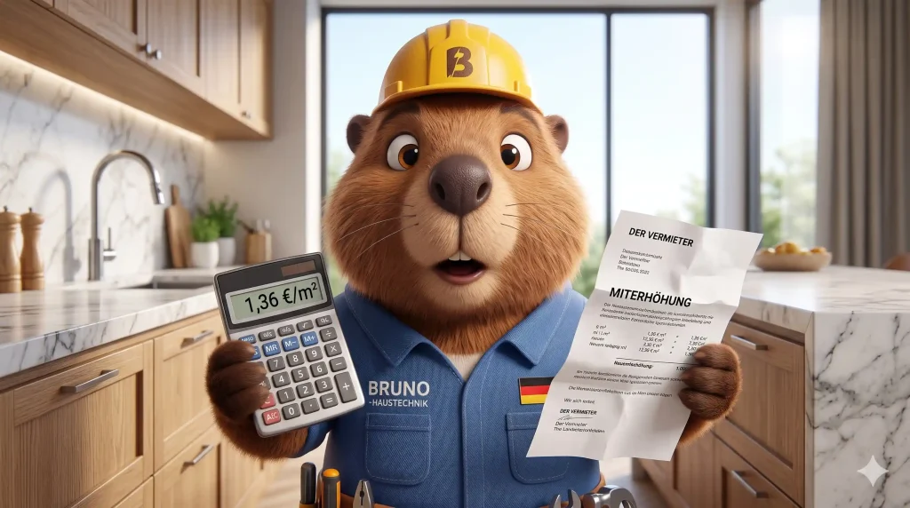 Biber Bruno zeigt: Bei JAZ unter 2,5 nur 50% der Kosten bei Wärmepumpe umlagefähig.